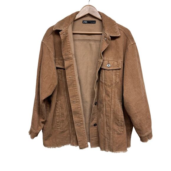 ZARA Tan Corduroy Button-Up Jacket — Women’s Size M - Picture 5 of 7